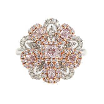 1.59ct Pink & White Diamond Dress Ring GIA
