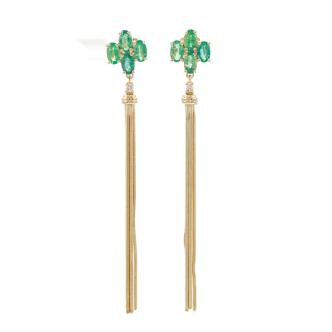 2.12ct Zambian Emerald and Diamond Earrings