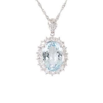 3.88ct Aquamarine and Diamond Pendant