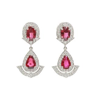 1.93ct Burmese & Thai/Mozambique Ruby Earrings