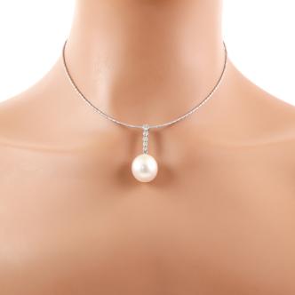 15.3mm South Sea Pearl and Diamond Necklace