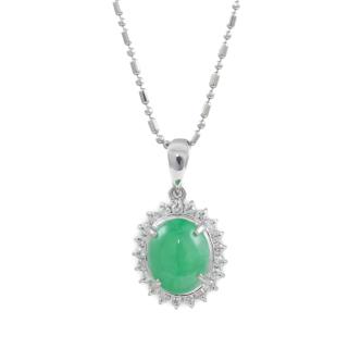 2.09ct Jadeite Jade & Diamond Pendant