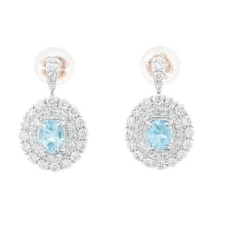 0.48ct Paraiba Tourmaline & Diamond Earrings