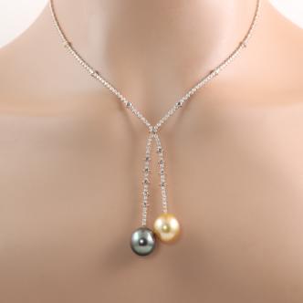 South Sea & Tahitian Peal, Diamond Necklace