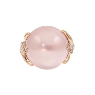 20.00ct Star Rose Quartz and Diamond Ring