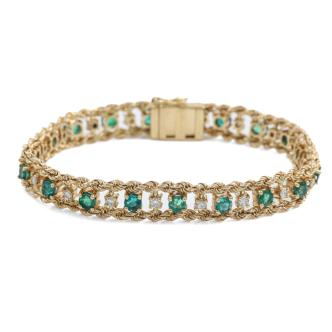 2.40ct Emerald and Diamond Bracelet