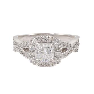 0.76ct Centre Diamond Halo Ring
