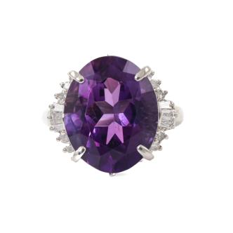 8.78ct Amethyst and Diamond Ring