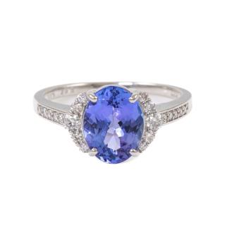 2.07ct Tanzanite and Diamond Ring