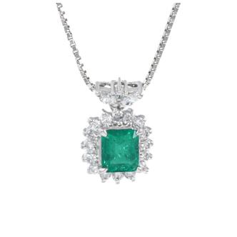 0.72ct Emerald and Diamond Pendant