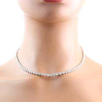 14.76ct Round Diamond Tennis Necklace