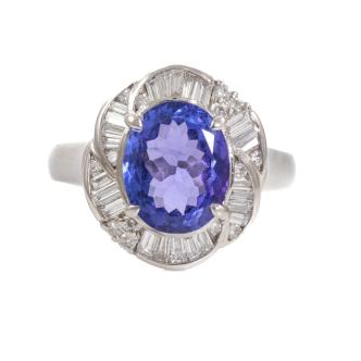 3.25ct Tanzanite and Diamond Ring