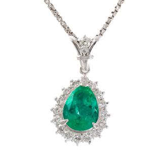 2.88ct Emerald and Diamond Necklace