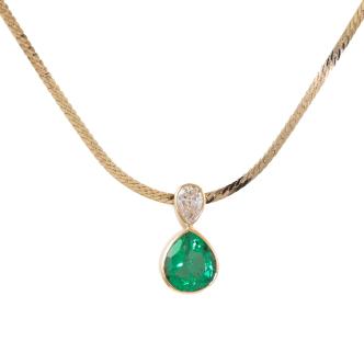 1.01ct Emerald and Diamond pendant
