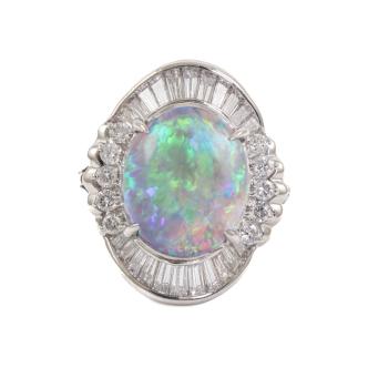 4.56ct Black Opal and Diamond Ring