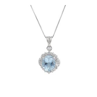 4.51ct Aquamarine and Diamond Pendant