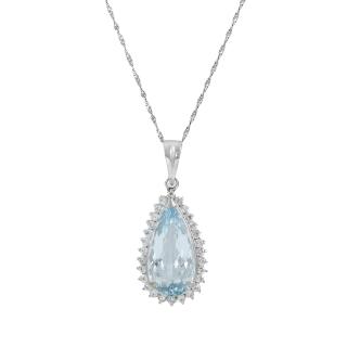 5.46ct Aquamarine and Diamond Pendant