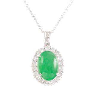 5.09ct Jade and Diamond Pendant