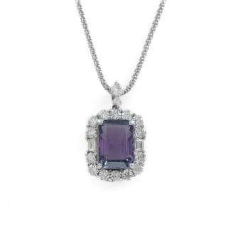 4.08ct Tanzanite and Diamond Pendant