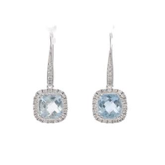1.70ct Aquamarine and Diamond Earrings
