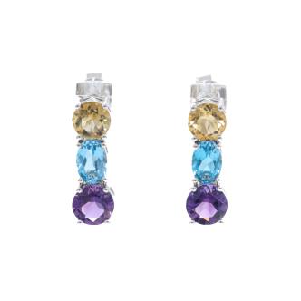 Amethyst, Topaz and Citrine Earrings
