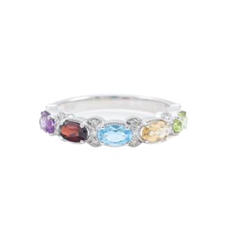 1.23ct Mixed Gemstones and Diamond Ring