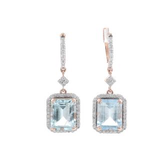 5.98ct Aquamarine and Diamond Earrings