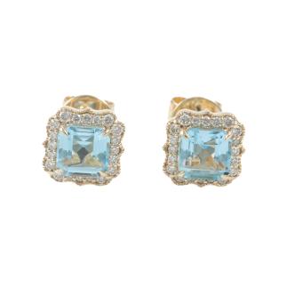 1.28ct Topaz and Diamond Earrings