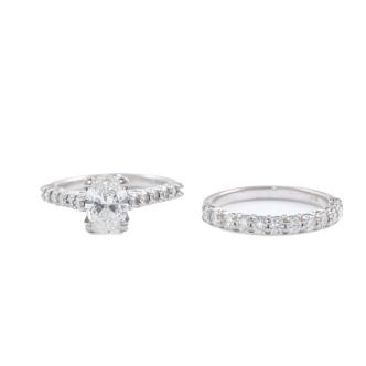 1.50ct Centre Diamond Engagement Ring Set GIA