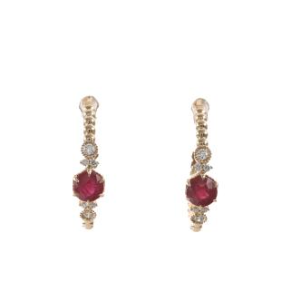 0.79ct Ruby and Diamond Earrings