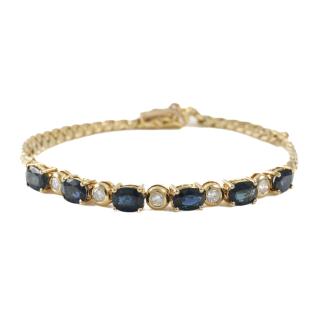 2.90ct Blue Sapphire and Diamond Bracelet