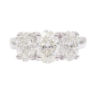 3.51ct Diamond Trilogy Ring GIA