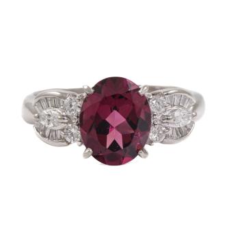 2.91ct Rhodolite Garnet and Diamond Ring
