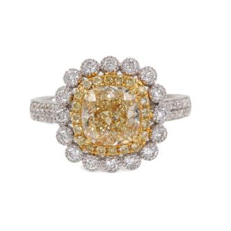 1.71ct Fancy Yellow Diamond Ring GIA