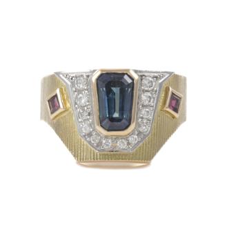 Sapphire, Ruby & Diamond Ring