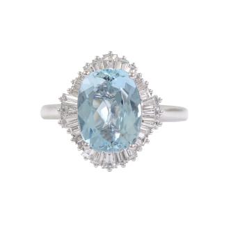 2.60ct Aquamarine and Diamond Ring
