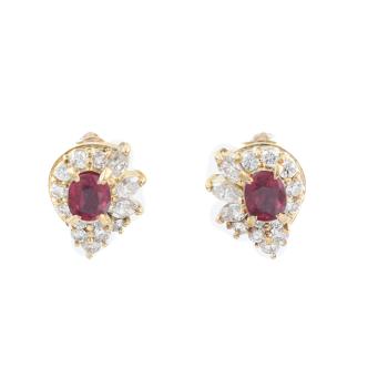 0.86ct Ruby and Diamond Earrings