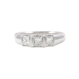 1.01ct Princesss Cut Diamond Trilogy Ring