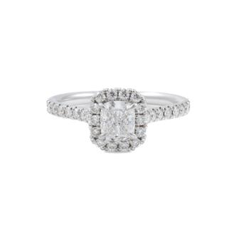 0.85ct Centre Diamond Halo Ring GIA D IF