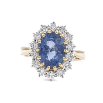 4.02ct Ceylon Sapphire and Diamond Ring