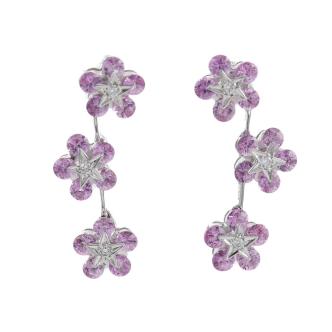 3.60ct Sapphire and Diamond Earrings