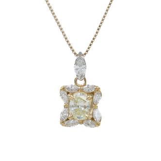 0.56ct Light Yellow Diamond Pendant