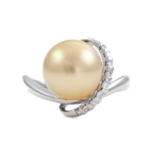 11.7mm Pearl and Diamond Ring