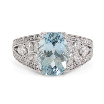2.00ct Aquamarine and Diamond Ring