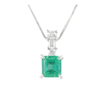 0.91ct Emerald and Diamond Necklace