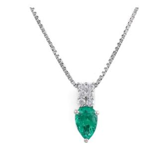0.60ct Emerald and Diamond Pendant