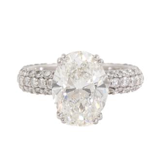 5.01ct Oval Shape Diamond Ring HRD H VS2