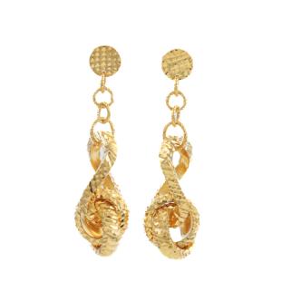 Textured Rope 22ct Gold Drop Earrings 10.2g