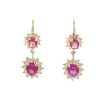 0.90ct Ruby and Diamond Earring
