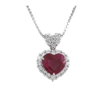 2.54ct Burmese Ruby and Diamond Pendant GIA